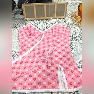 Vintage Rare Pink Bows Skull Panty Teddy Cami Sleepwear Dark Coquette GothicCute